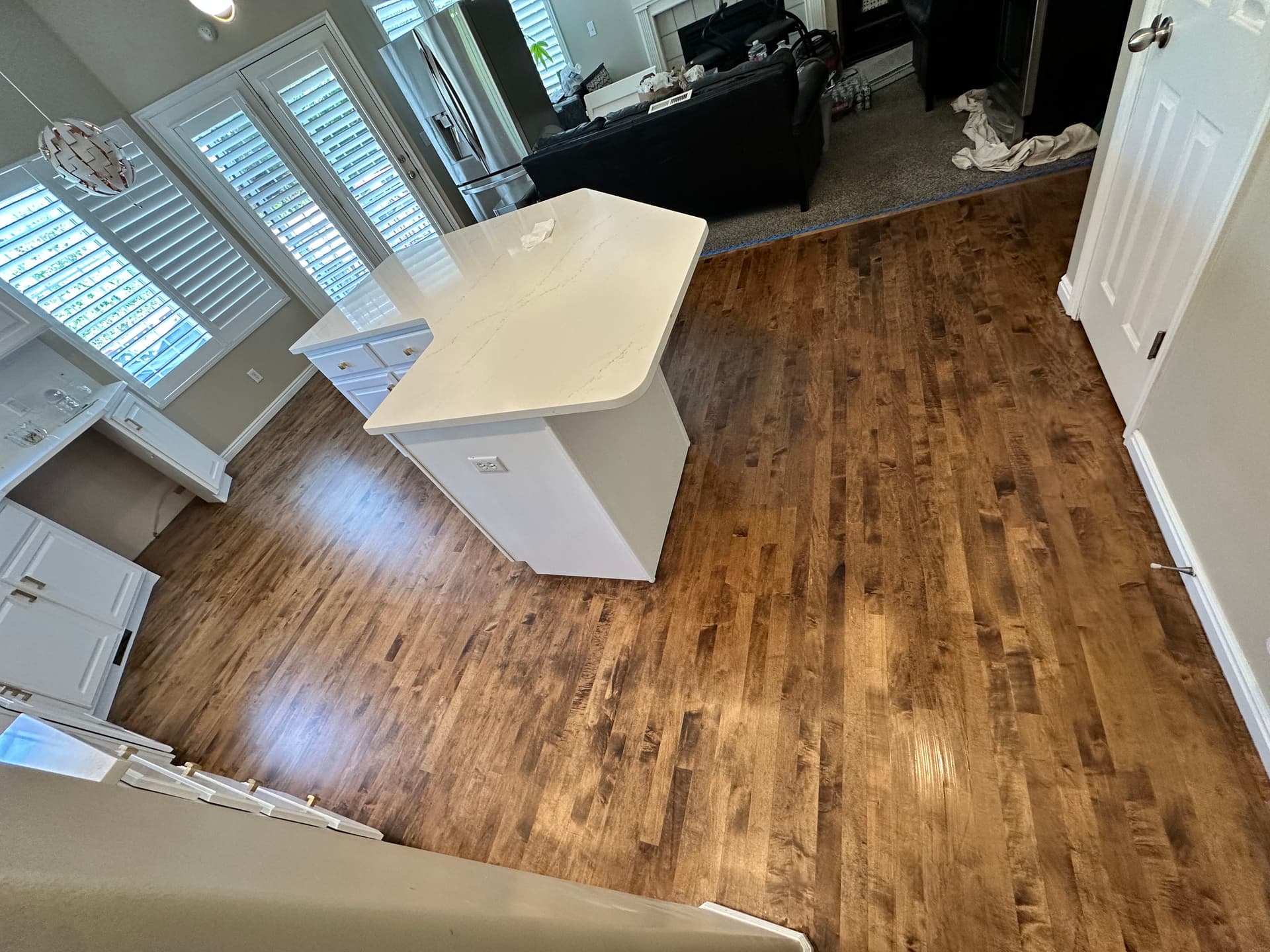 Gallery photos for Maple Hardwood Floors Refinished to a Stunning Polished Finish: Image #1