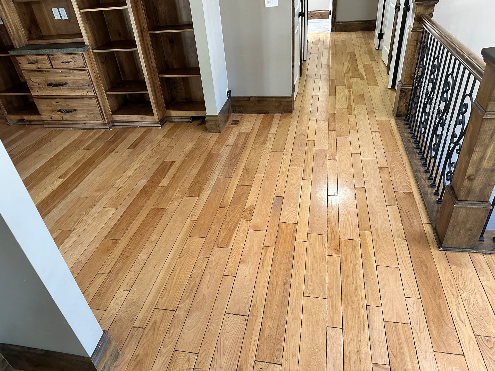 Gallery photos for Full Hickory Hardwood Restoration on Bevel-Edge Floors in Pepper Wood: Image #1