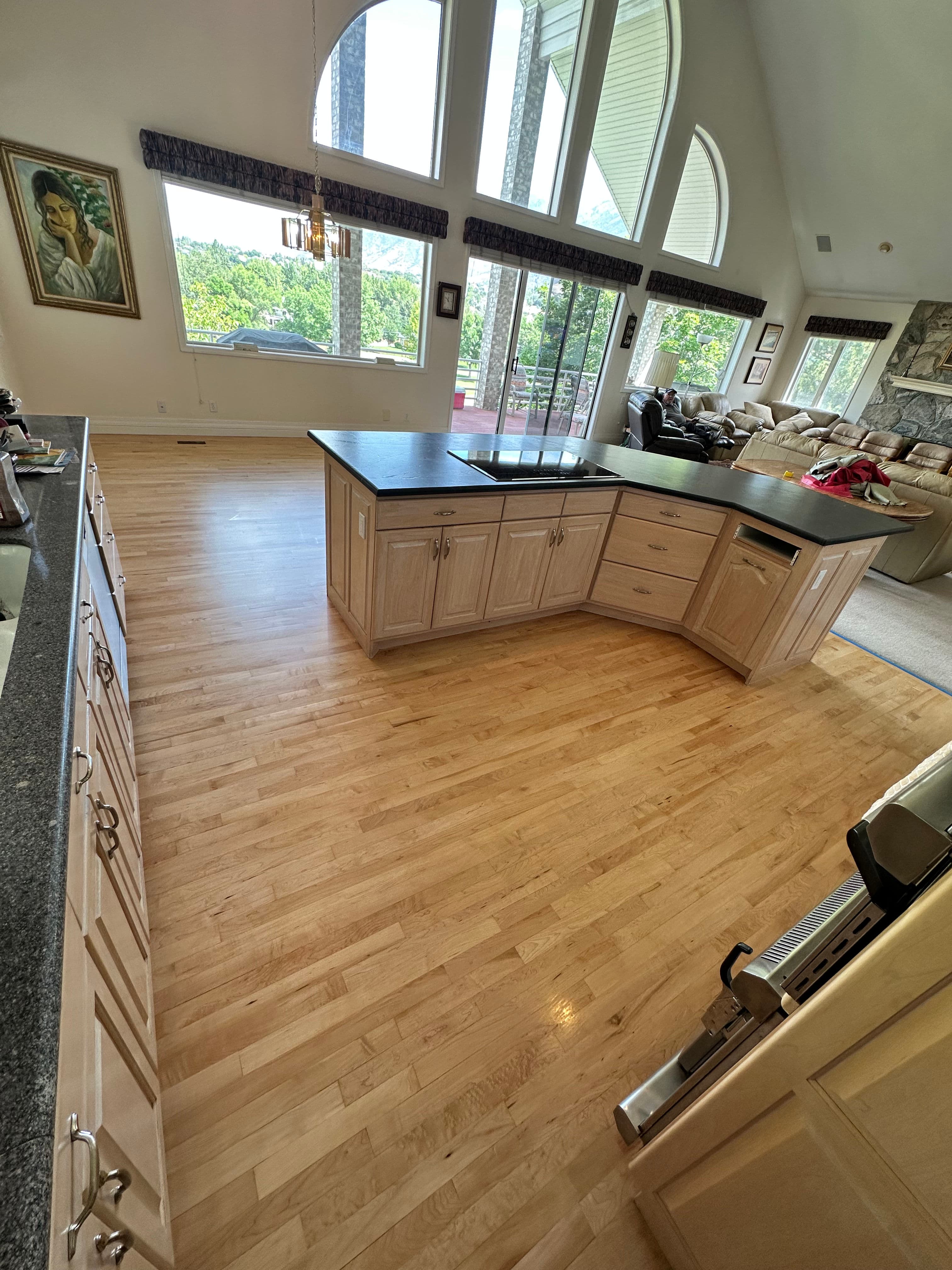 Project Maple Hardwood Refinishing with Neutral Stain in Sandy image
