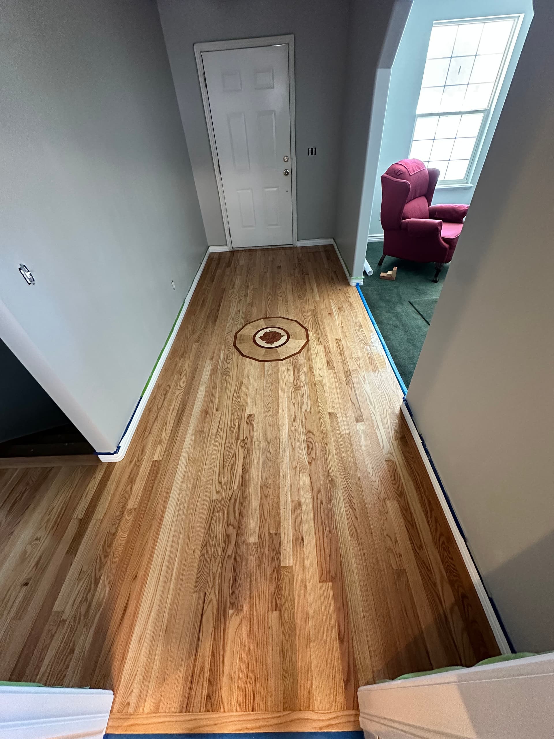 Gallery photos for Red Oak Entry Refinish with Neutral Stain in Orem Utah: Image #1