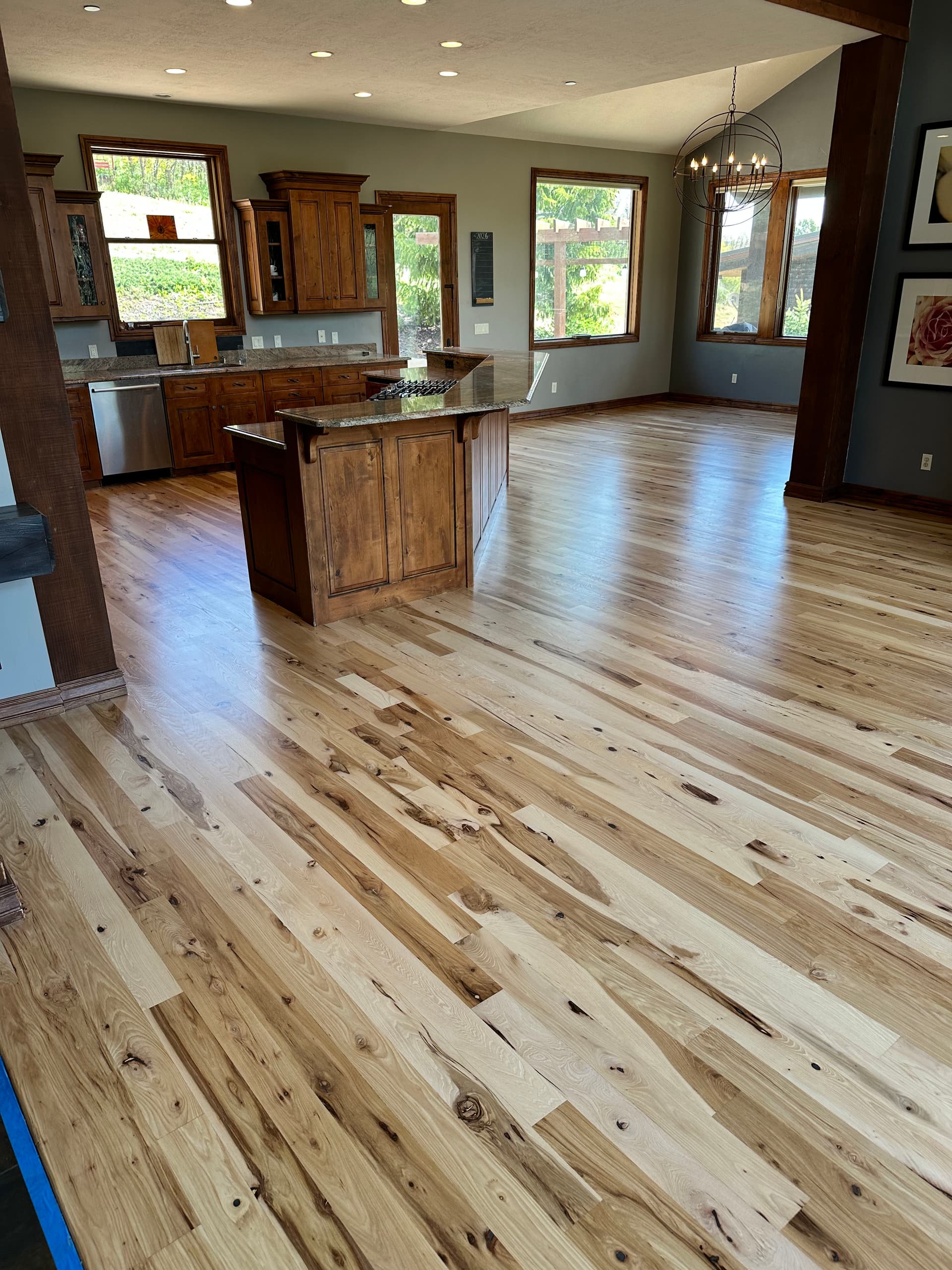Hickory Hardwood Floors with a Clear Satin Finish image