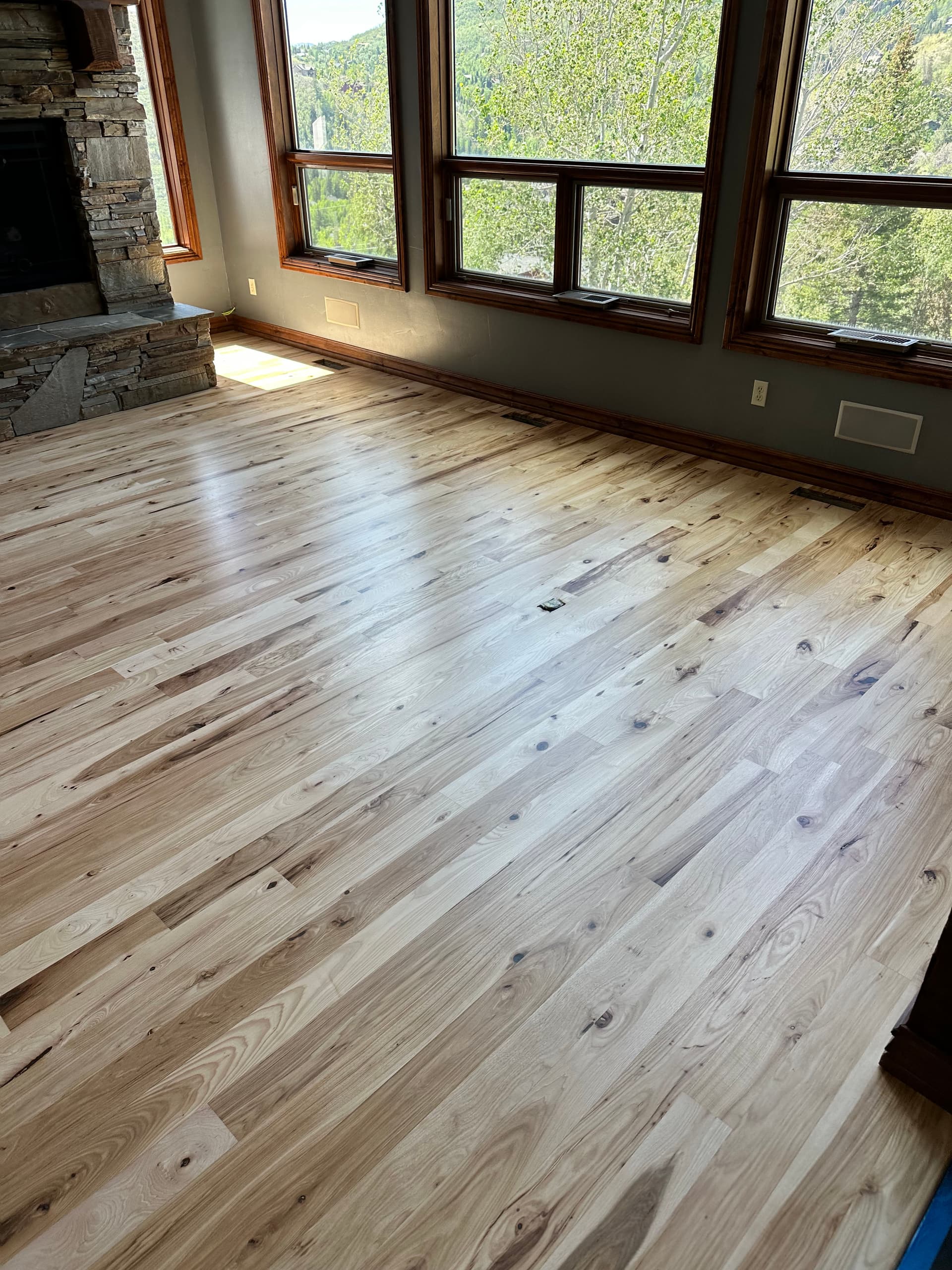 Gallery photos for Hickory Hardwood Floors with a Clear Satin Finish: Image #1