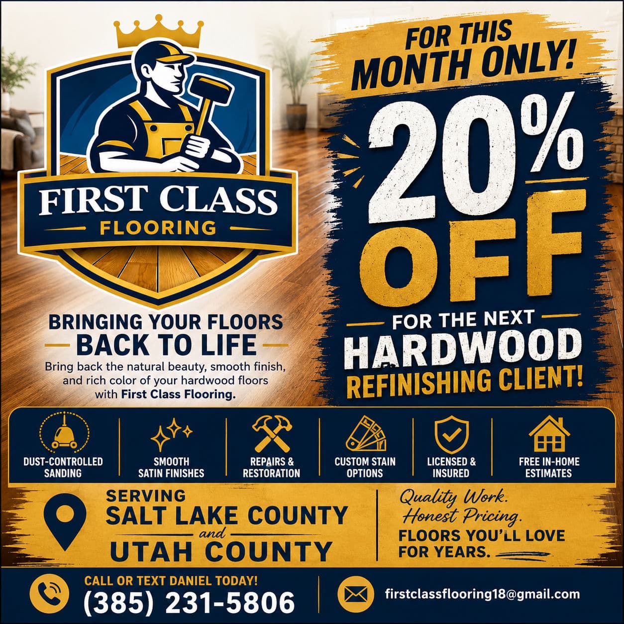 20% Off Hardwood Refinishing This Month Only image