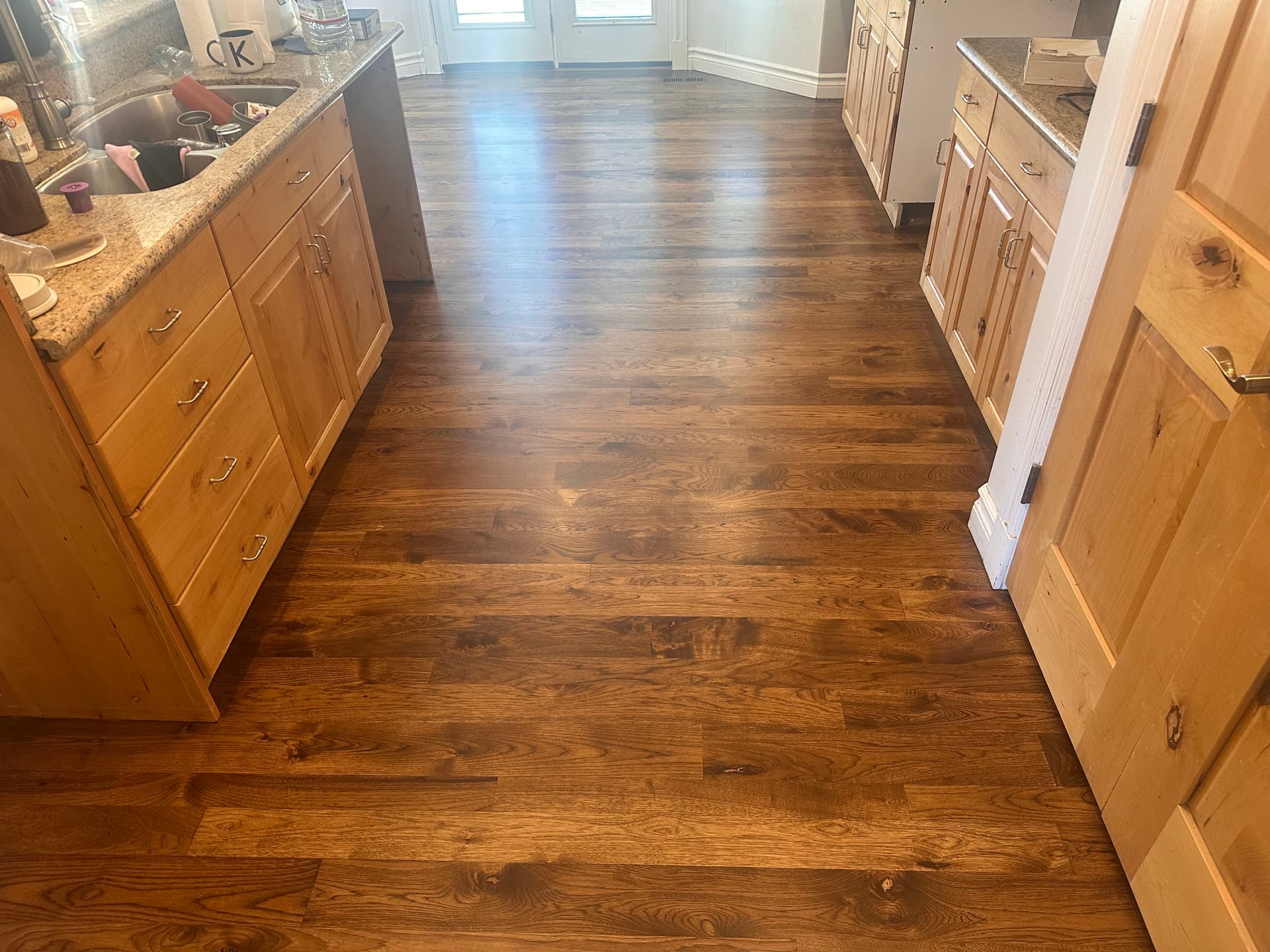 Gallery photos for Hickory Hardwood Floors Refinished with Spice Brown Stain in Riverton: Image #2